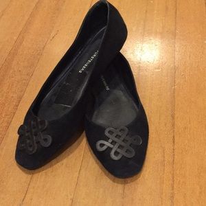 Black suede Diane Von Furstenberg flats